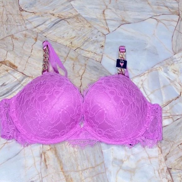 32BVS Very Sexy Collection Shine Strap Very Sexy Push-up Bra Red Purple